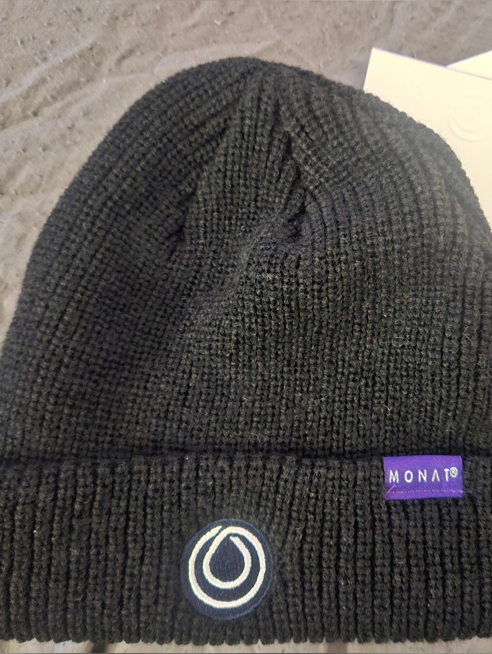 MONAT Black Rib Knit Cuffed Beanie - Picture 2 of 4